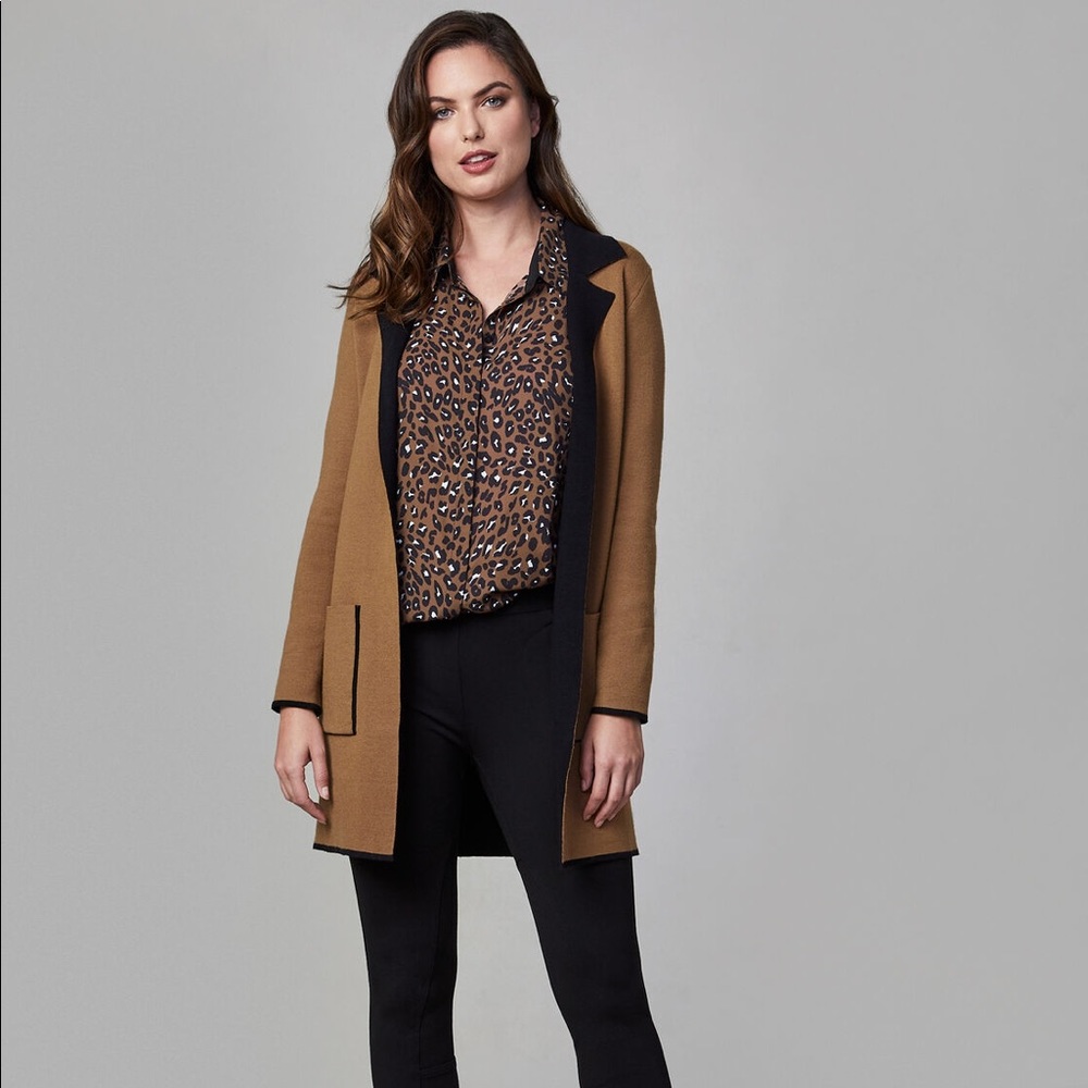 NWT Melanie Lyne Notched Collar Knit Cardigan
